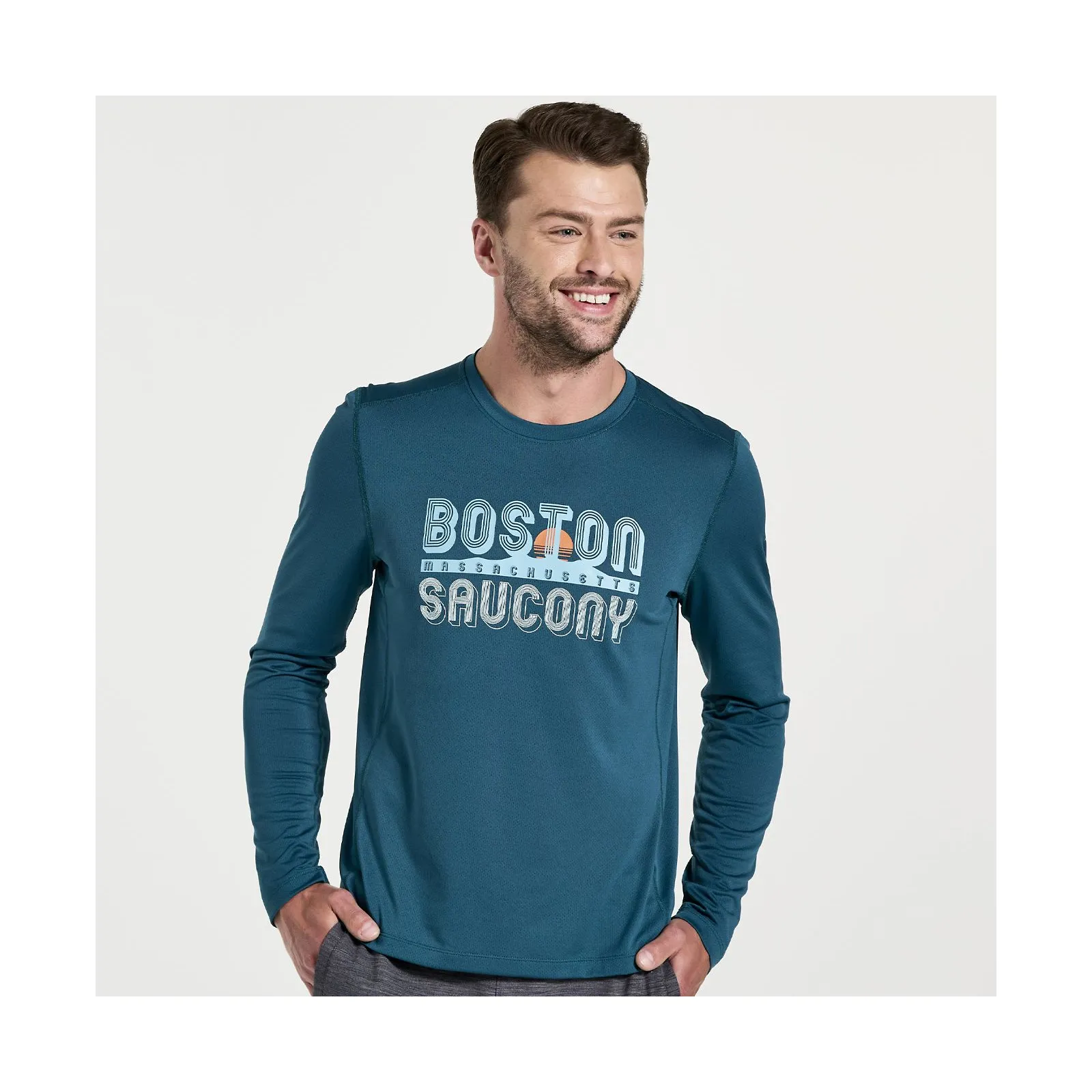 Чоловіча футболка з довгими рукавами Saucony Stopwatch Graphic Long Sleeve